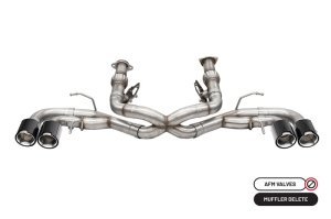 Chevrolet Corvette Performance Exhaust - CORSA Performance - Track Series Cat-Back with 4.5in Carbon Fiber/Polished Flat Cut Tips - `20-`25